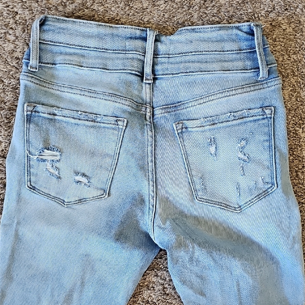 STUNNING FLYING MONKEY HI RISE DISTRESSED FLARES LIGHTWASH - Picture 8 of 11